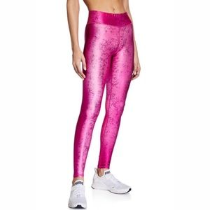 Terez Shiny Hot Pink Metallic Leggings